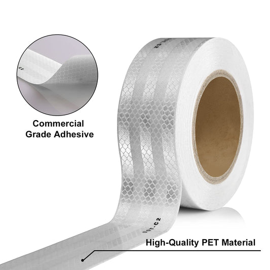 Silver DOT-C2 Reflective Tape Safety Conspicuity Tape 2 Inch x 50 Feet