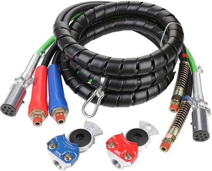 12 Feet 3 in 1 ABS & Power Air Line Kit with Two Glad Hand